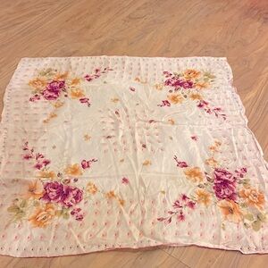 Vintage Silk Floral Scarf